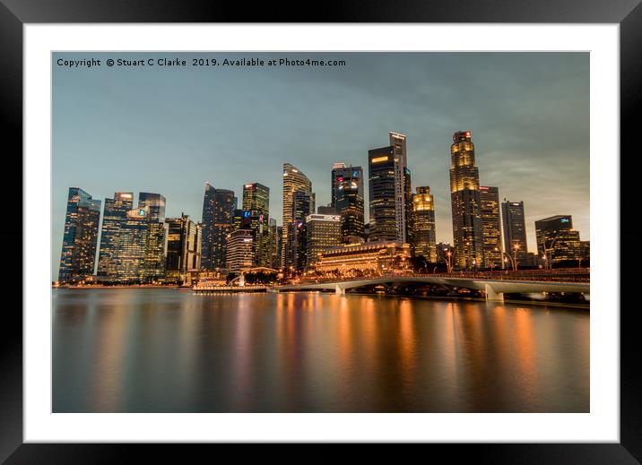 Marina Bay, Singapore Framed Mounted Print by Stuart C Clarke