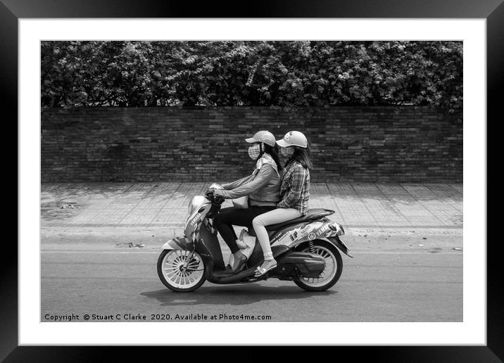 Ho Chi Minh City moped Framed Mounted Print by Stuart C Clarke