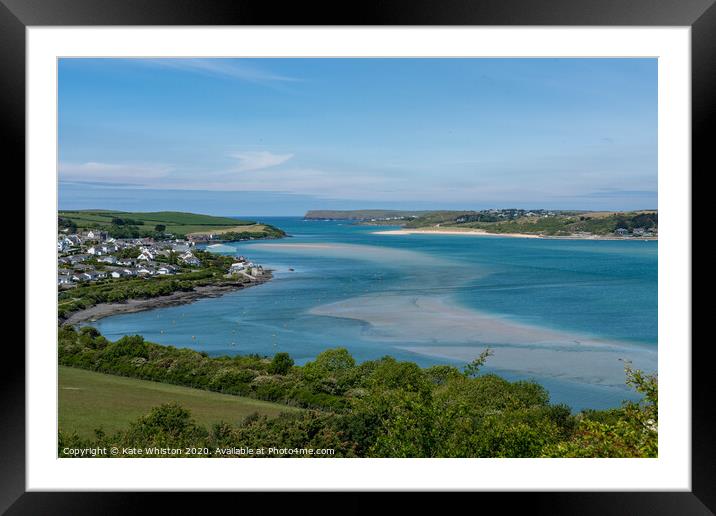 View over Padstow and the camel estuary Framed Mounted Print by Kate Whiston