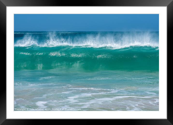 Breaking Blue Framed Mounted Print by Kate Whiston