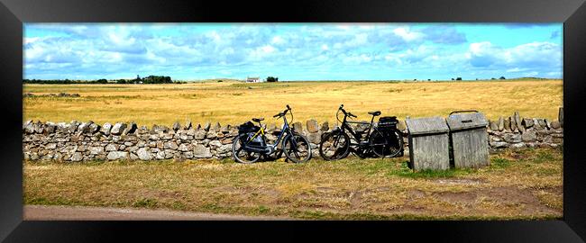 Bikes in Holy Island  Framed Print by Rachael Smith