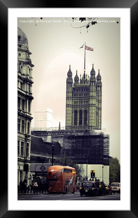 Red Bus of London Framed Mounted Print by Rachael Smith