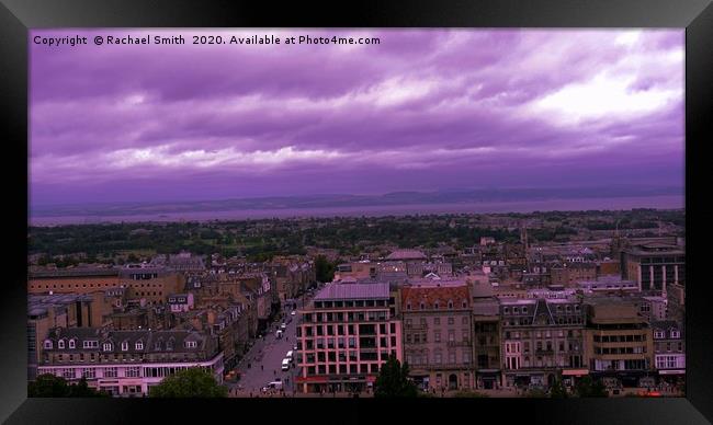 Purple sky over Ediburgh Framed Print by Rachael Smith