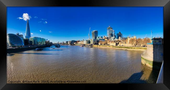 View from Tower Bridge Framed Print by Ross Malin