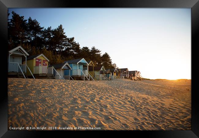 The Beach Huts at Wells Next the Sea Framed Print by Kim Wright