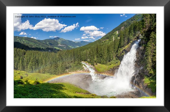The Krimml Waterfalls in Austria Framed Mounted Print by John Stuij