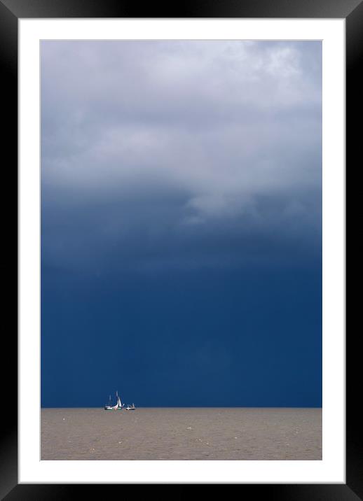 Boat in heavy weather Framed Mounted Print by John Stuij