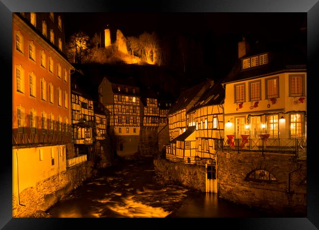 Monschau by night Framed Print by John Stuij