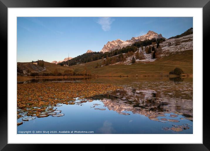 Evening at lake Taraspsee Framed Mounted Print by John Stuij