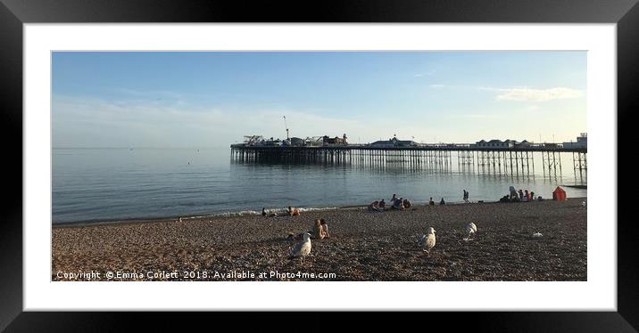 Brighton Seascape Framed Mounted Print by Emma Corlett