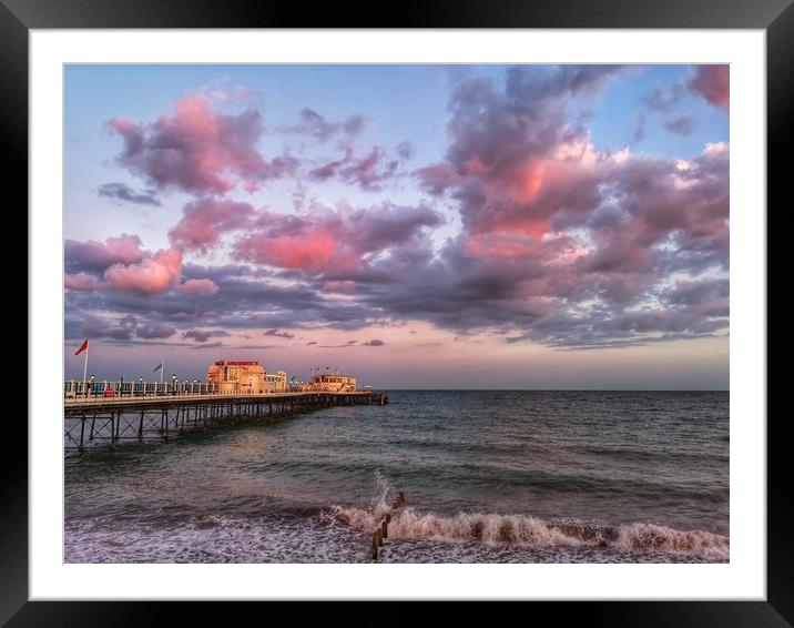 Sunset over Worthing pier Framed Mounted Print by Carolyn Brown-Felpts