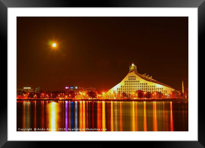 The national Library of Latvia ( Castle of Light ) Framed Mounted Print by Andis Atvars