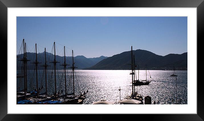 Sailboats in Marmaris Turkey Framed Mounted Print by Lisa Shotton