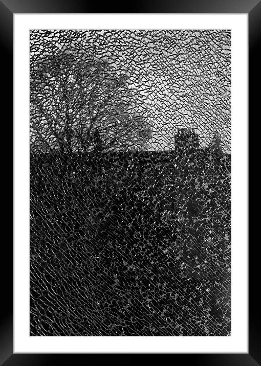 View through a broken window Framed Mounted Print by Lisa Shotton