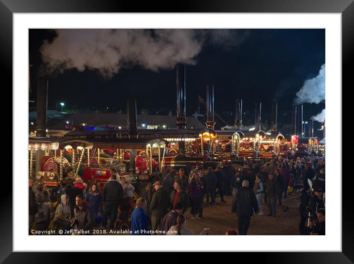 Full Steam at Night Framed Mounted Print by Jeff Talbot