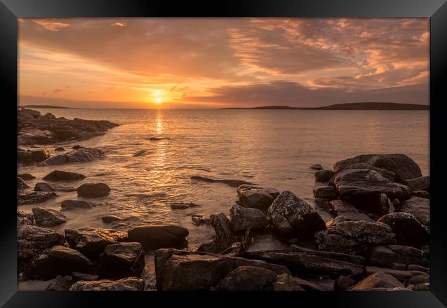 Clachan Sands sunset Framed Print by Robert McCristall