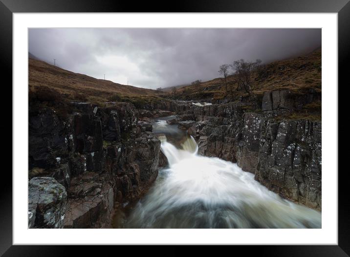 River Etive Waterfall Framed Mounted Print by Robert McCristall
