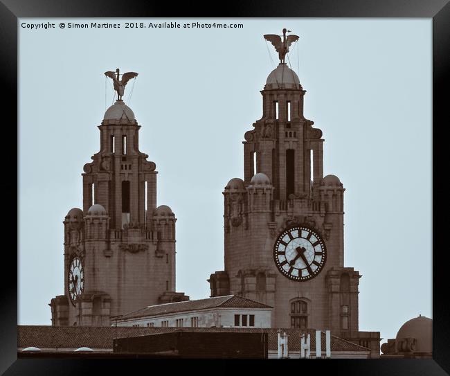 The Liver Birds of Liverpool Framed Print by Simon Martinez