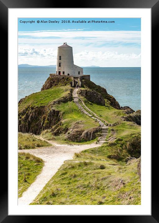 Llanddwyn lighthouse  Framed Mounted Print by Alan Deeley