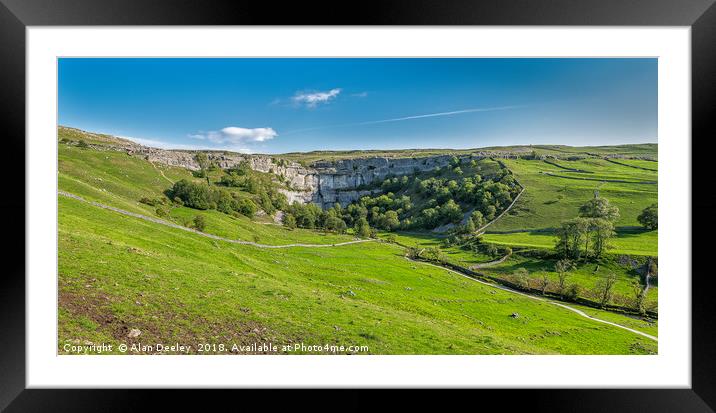 Malham Cove in the Yorkshire Dales Framed Mounted Print by Alan Deeley