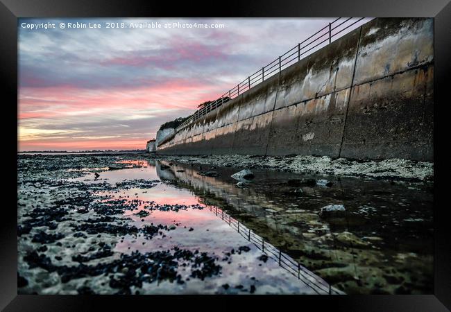 Sunset reflections Ramsgate Western Undercliff Framed Print by Robin Lee