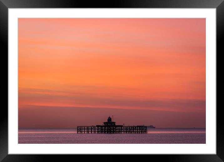 Sunset Herne Bay Pier Framed Mounted Print by Robin Lee