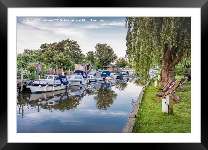 Boats Moored on the Great Stour River Framed Mounted Print by Robin Lee