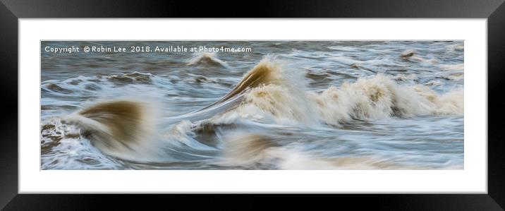 Wave abstract Framed Mounted Print by Robin Lee