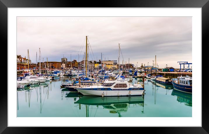 Boats in Ramsgate Marina Framed Mounted Print by Robin Lee