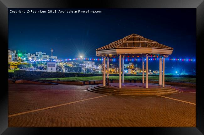 Broadstairs Bandstand and seafront nightscape Framed Print by Robin Lee