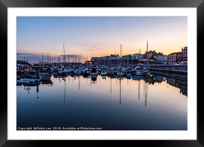 Reflections Ramsgate Inner Harbour Framed Mounted Print by Robin Lee