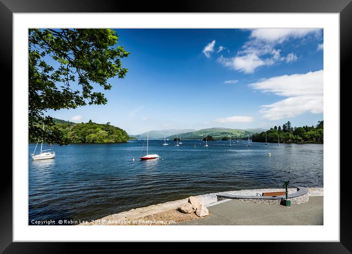 Boats on Lake Windermere Framed Mounted Print by Robin Lee