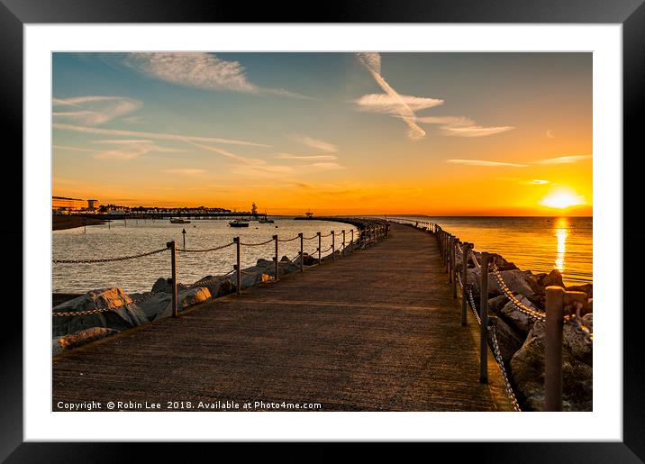Herne Bay Sunset Framed Mounted Print by Robin Lee