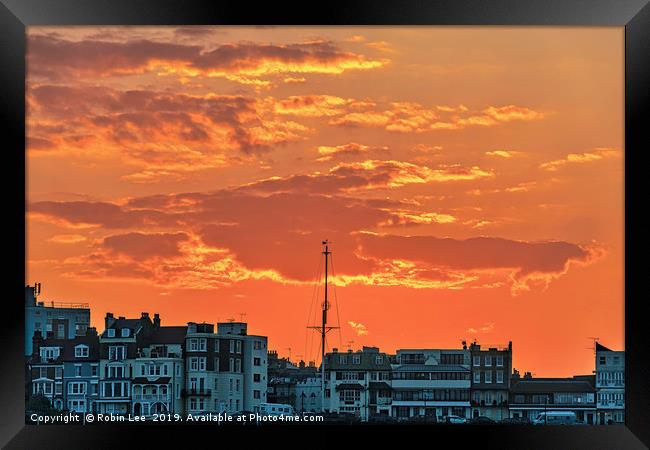 Sunset over Ramsgate in Kent Framed Print by Robin Lee