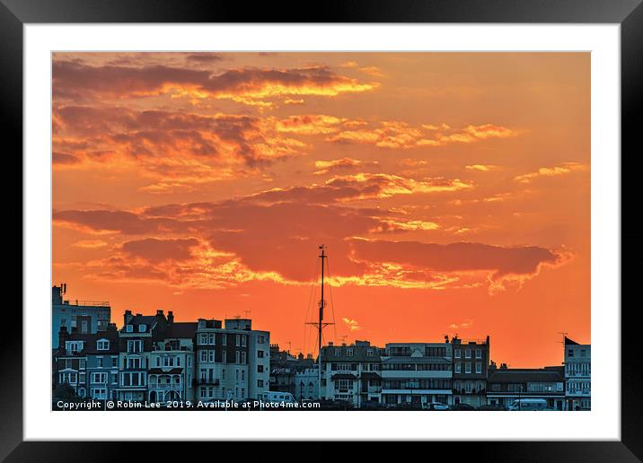 Sunset over Ramsgate in Kent Framed Mounted Print by Robin Lee