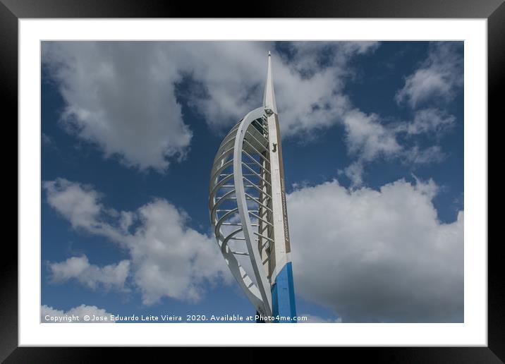 Spinnaker Tower Framed Mounted Print by Eduardo Vieira