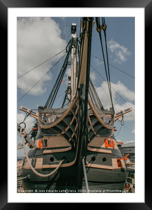 HMS Victory Framed Mounted Print by Eduardo Vieira