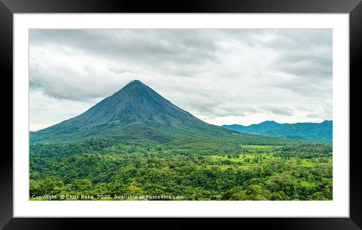 A clear view of Arenal Volcano and the surrounding Framed Mounted Print by Chris Rabe