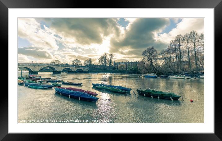 The Thames flowing through Richmond-Upon-Thames Framed Mounted Print by Chris Rabe