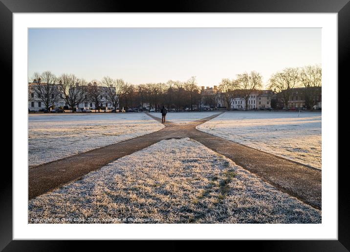 Richmond green on frosty morning Framed Mounted Print by Chris Rabe