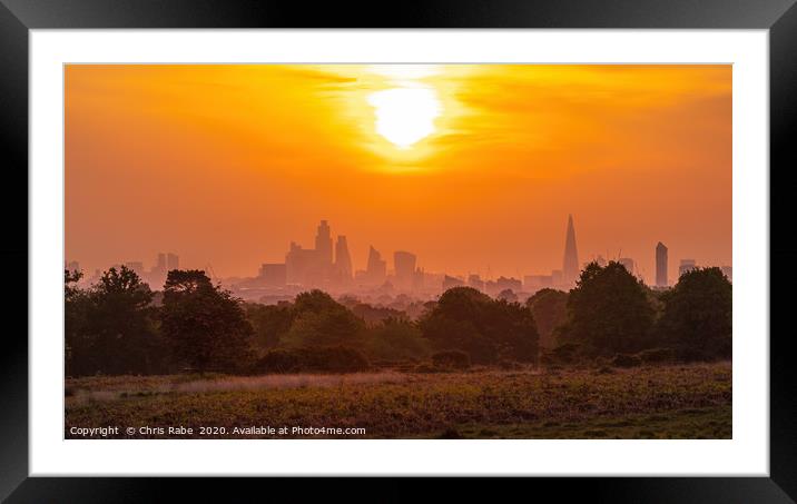 London city skyline on an  early spring morning Framed Mounted Print by Chris Rabe