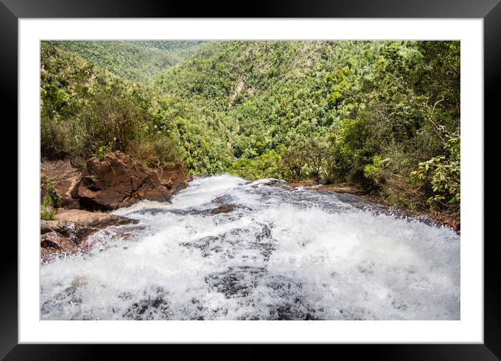On top of the waterfall at Guayabo Falls Cuba Framed Mounted Print by Paul Smith