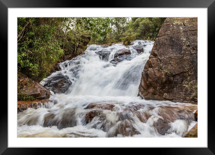 Small Waterfall at the top of Guayabo Falls Cuba  Framed Mounted Print by Paul Smith