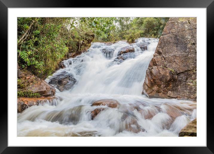 Small Waterfall at the top of Guayabo Falls Cuba  Framed Mounted Print by Paul Smith