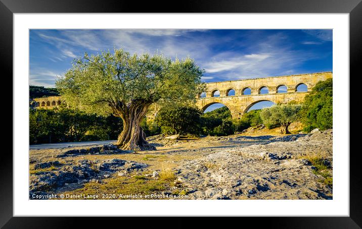 The Pont du Gard in France Framed Mounted Print by Daniel Lange