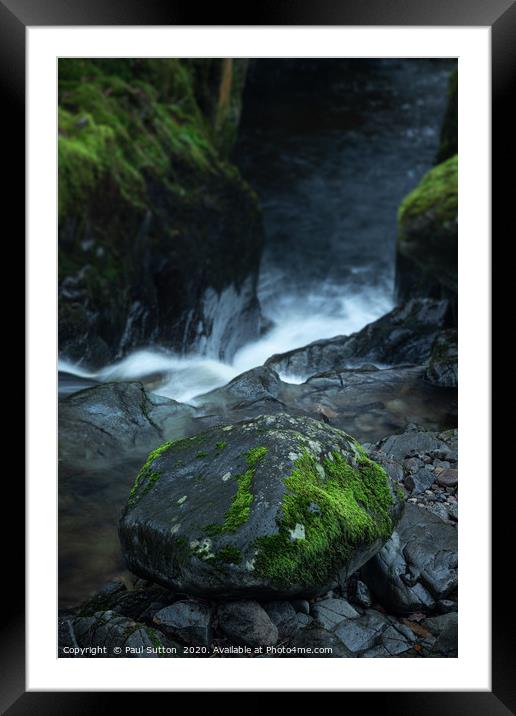 Aira Force Boulder Solo Framed Mounted Print by Paul Sutton