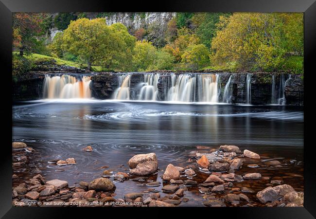 Wain Wath Waterfall Framed Print by Paul Sutton