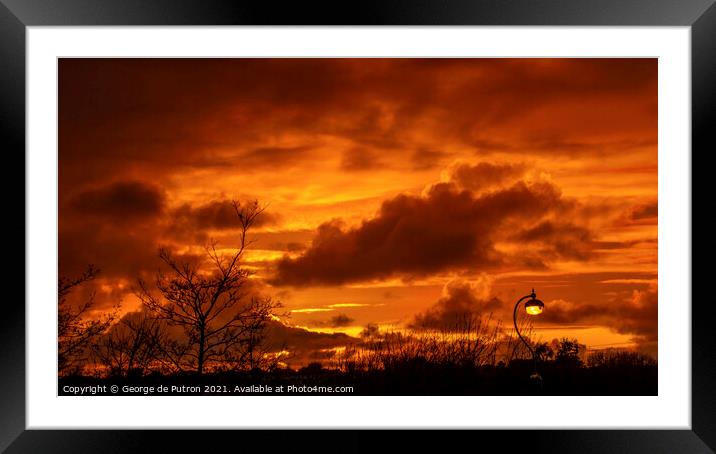 Red sky at night Framed Mounted Print by George de Putron