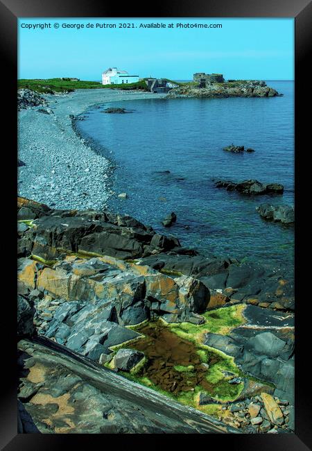 Lighthouse keepers shore station on Guernsey. Framed Print by George de Putron
