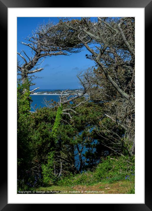 l'Eree Headland behind the Pines. Framed Mounted Print by George de Putron